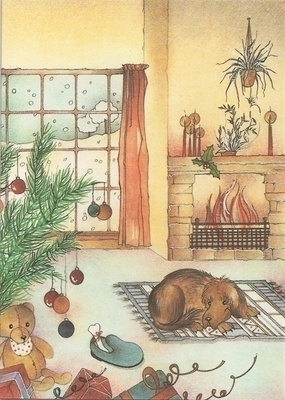 Benedicte: Detaille:Weihnachtsabend (taittokortti Unicef)