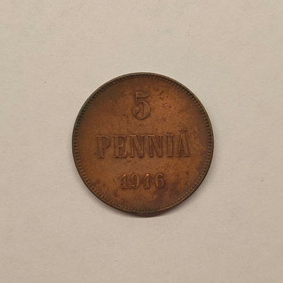 5 penniä 1916 SUOMI