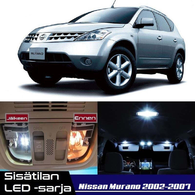 Nissan Murano (Z50) Sisätilan LED-sarja 14-osain