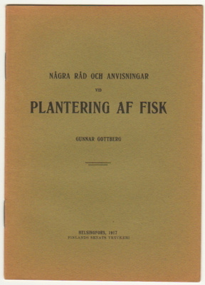 GOTTBERG : Några råd vid plantering af fisk (1917) 1p