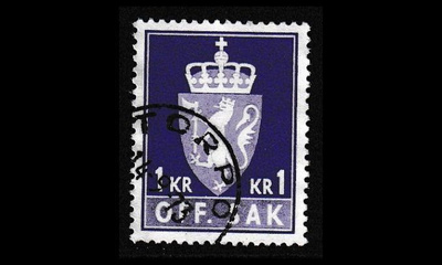 Norja 83y o Virkamerkki 1 Kr y-pap (1955)