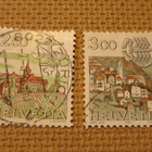 Sveitsi 1985: käyttömerkkipari - kaupunkimaisemia - pikkukuva 1