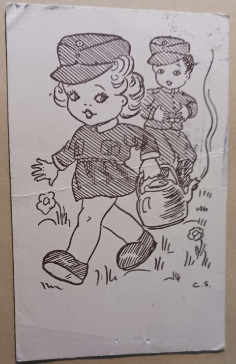 C. S.: Lotta kantaa kahvipannua, Kenttäpostia 1942 + sens.