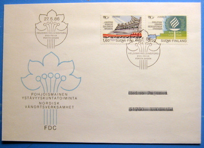FDC-27.5.1986 3 kpl. Pohjoismainen Yst.kuntatoiminta.(470)