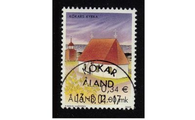 Ahvenanmaa Kökar kirkko ja leima o