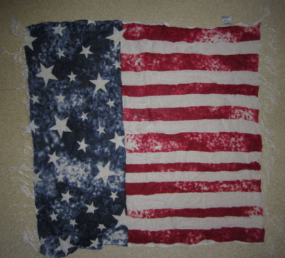 USA:n lippu huivi  Koko: 87 x 90cm