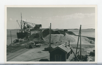 Hanko hiilisatama 1955 Vanha valokuvapostikortti
