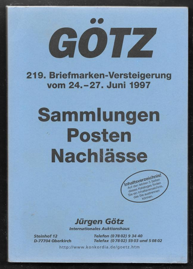 Huutokauppaluettelo - Götz 24.6.1997