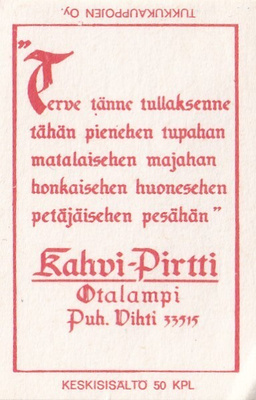 Vihti, Otalampi,Kahvi-Pirtti .  s90