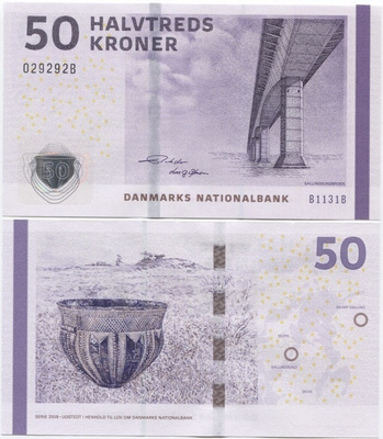 Tanska Denmark 50 Kroner 2013 (P-65f) UNC sign. Rohde