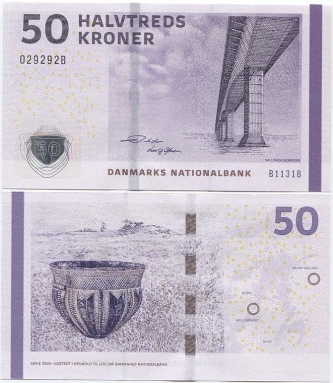 Tanska Denmark 50 Kroner 2013 (P-65f) UNC sign. Rohde