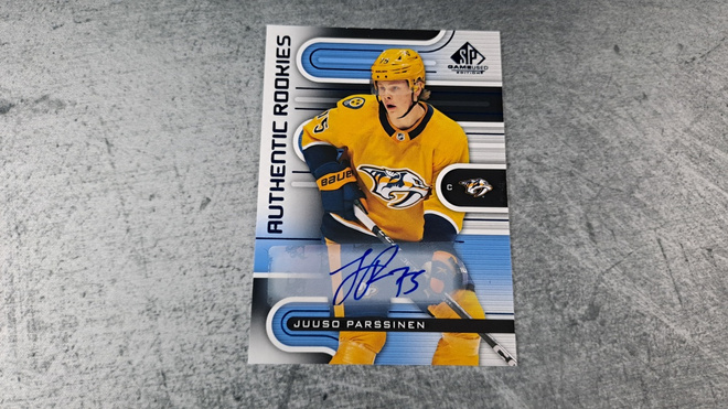 Juuso Pärssinen 2022-23 SP Game Used Authentic Rookies Auto