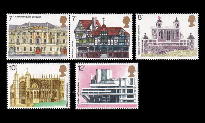 Iso-Britannia 673-7 ** Muistomerkkiensuojeluvuosi (1975)