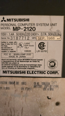 Mitsubishi MP-2120 retrokannettava vuodelta1988