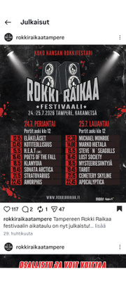 Rokki Raikaa Tampere 2 päivää PRIORITY PORUKKALIPPU (=4:lle)