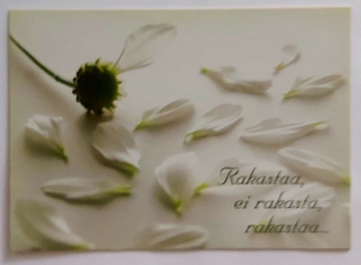 "Rakastaa, ei rakasta, rakastaa..." KULKEMATON POSTIKORTTI