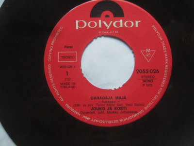 Jouko ja Kosti: Daragája Maja 7" single 1972