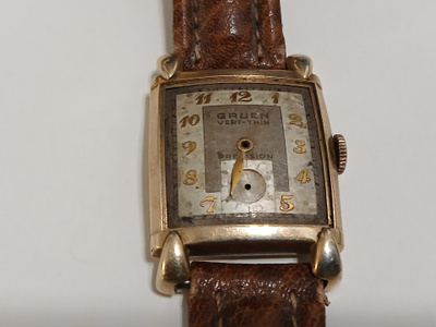 10k Gold Filled Vintage Gruen Veri Thin naisten rannekello