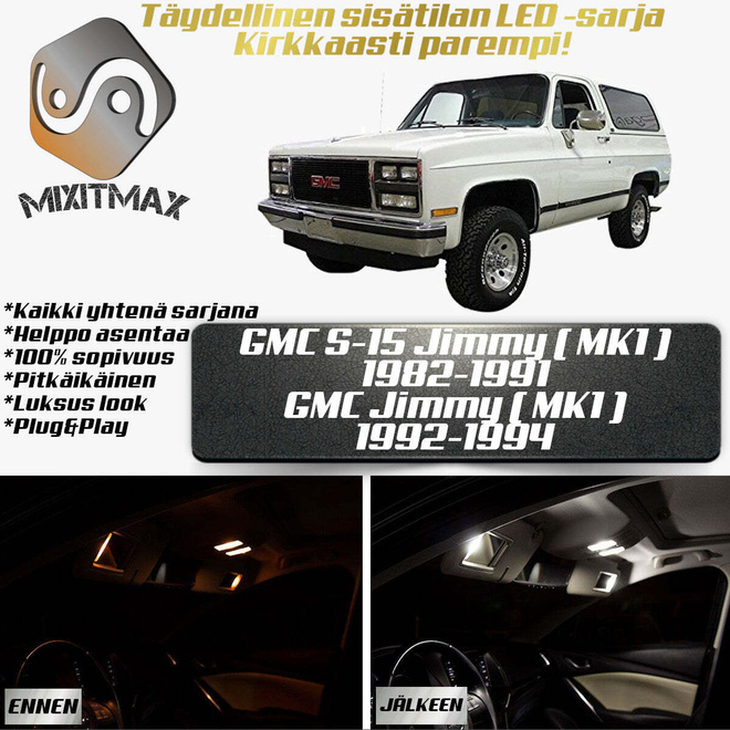 GMC Jimmy (MK1) Sisätilan LED-sarja 10-osainen