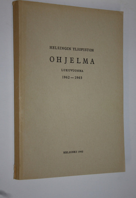 Helsingin yliopiston ohjelma lukuvuonna 1962-1963