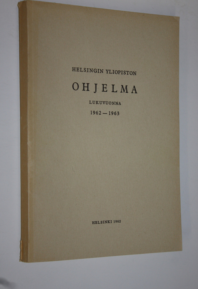 Helsingin yliopiston ohjelma lukuvuonna 1962-1963