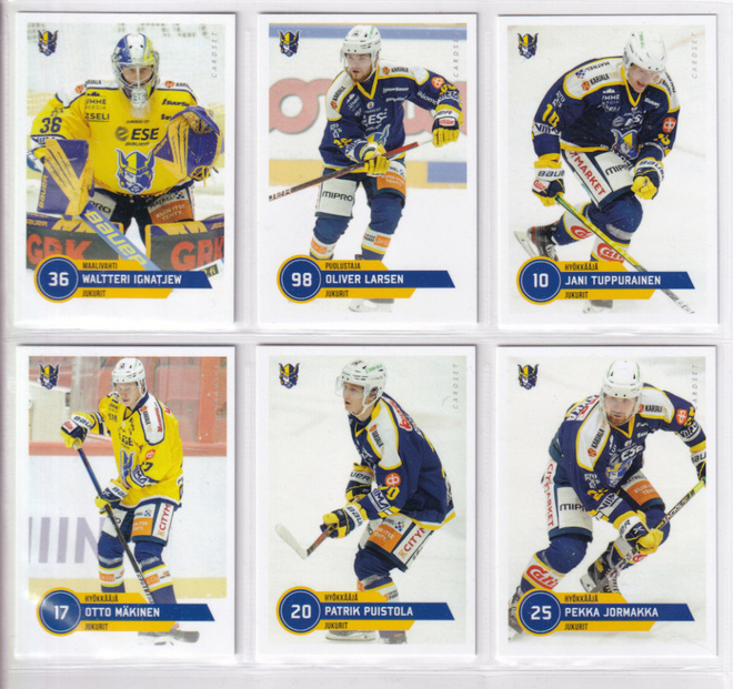 Jukurit Cardset Team Setit 12 korttia 3 EUR/kpl erivuosilta