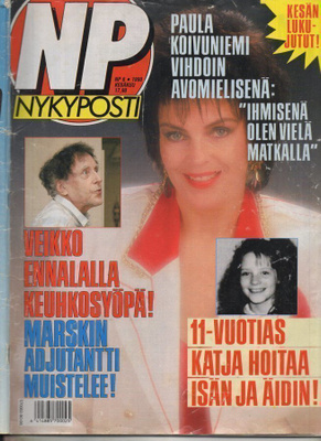 Nykyposti n:o 6 1990 Paula. Miss Suomi. Pirjo. Marskin adjut