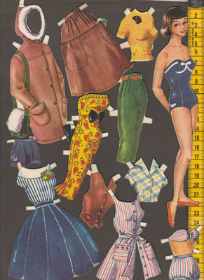 Paperinukke neito 1950-luku