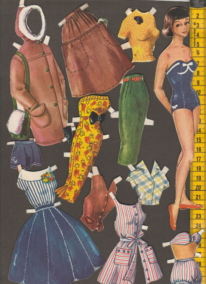 Paperinukke neito 1950-luku