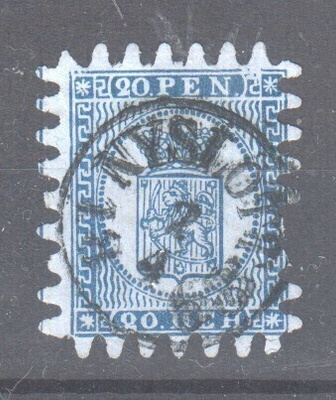1866 20p todella hyvällä leimalla