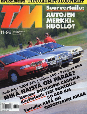 Tekniikan Maailma n:o 11 1996 Vertailu: Audi,BMW, Volvo, Peu