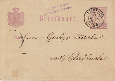 1881 ALANKOMAAT 2½ Cent Ehiökortti loistoleimalla
