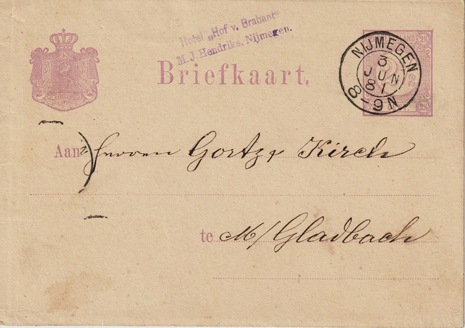 1881 ALANKOMAAT 2½ Cent Ehiökortti loistoleimalla