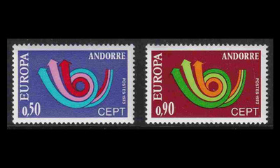 Andorra Fr 247-8 ** Europa (1973)