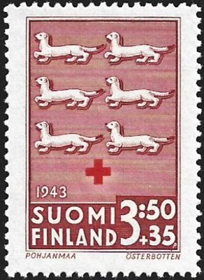 1943 Punainen Risti Pohjanmaa 3:50 mk + 35 p **  LaPe 273