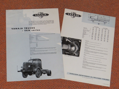 Vanaja VKN 4x4 kuorma-auto esite - KUIN UUSI - n. 1960