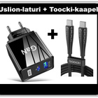 Uusi musta Uslion 65W GaN-laturi ja 1m TOOCKI kaapeli #30697 - pikkukuva 2