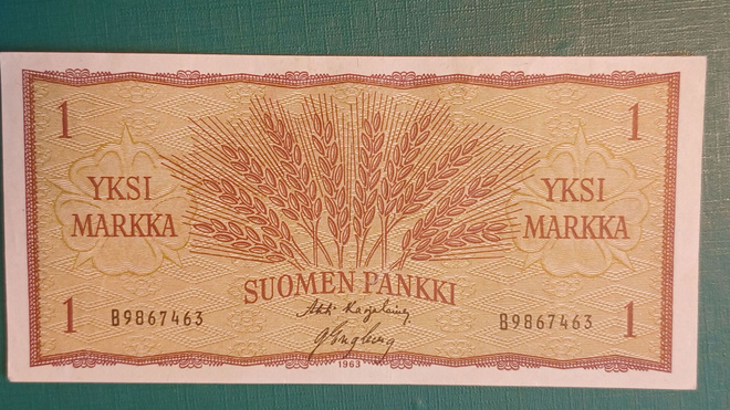 SUOMI 1mk.1963  1 kpl  HUOMAA   B  kirjain .  katso ..
