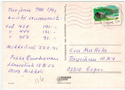 1977 rantasauna postikortti