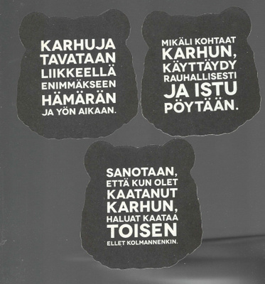 3 KPL LASINALUSIA KARHU ERILAISINE LAUSEINEEN