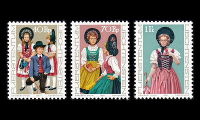 Liechtenstein 684-6 ** Kansanpukuja (1977)