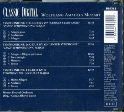 * Mozart AudioCD DDD Edition Lue Kuvaus