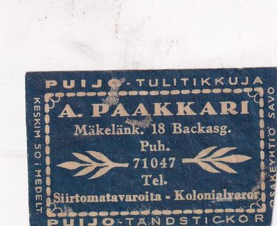 A. Paakkari, Mäkelänk. 18, Puijo   s37