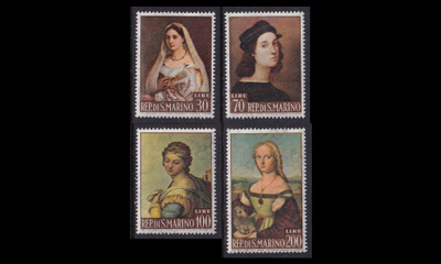 San Marino 760-3 ** Maalauksia Raffaello Santi (1963)