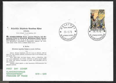 Elinkeinovapaus 100v 1979 FDC (LAPE 846)