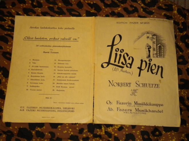 Nuottivihko - LIISA PIEN (Lili Marleen) - 1940