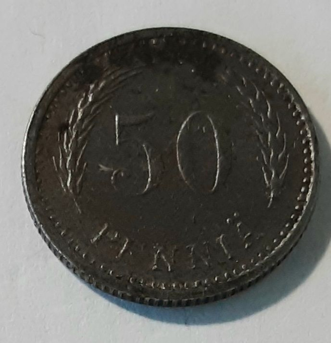 50 pennin 1945 kolikko