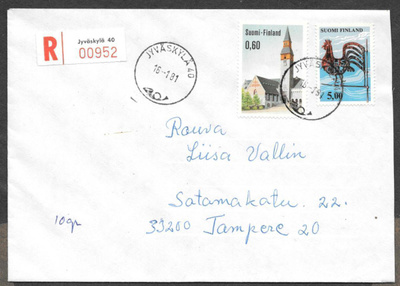 Postilähetys - Yl.m 0,60+5mk R (LAPE 717,797) Jkl 40 16.1.81