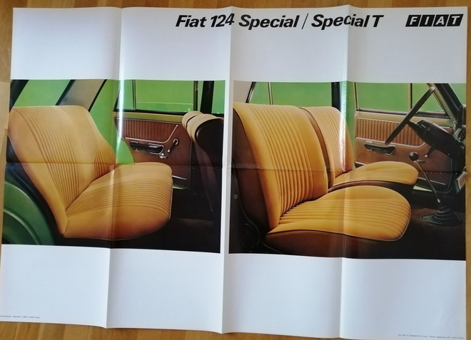 1973 Fiat 124 Special / Special T juliste - 97x68 cm -poster