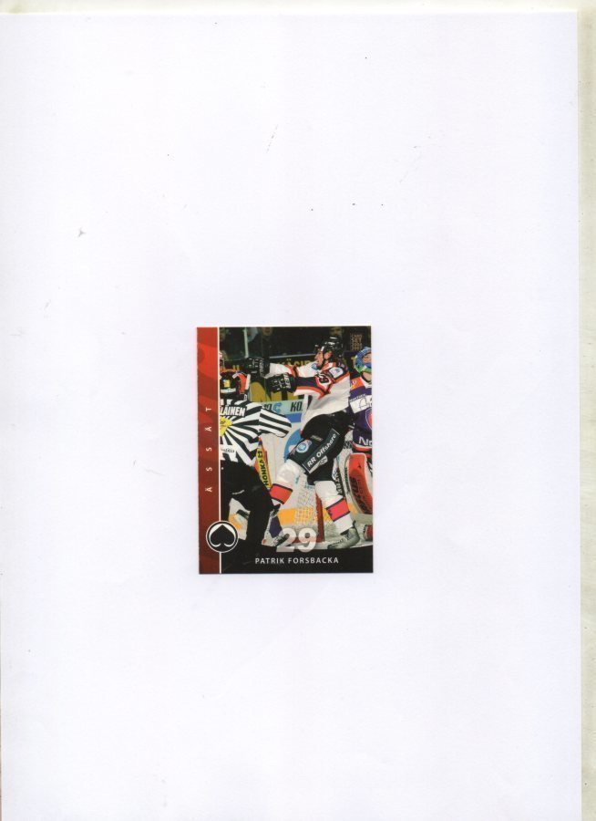 Jääkiekko kortti  n:o 180 2006-2007 PATRIC FORSBACKA. ÄSSÄT.